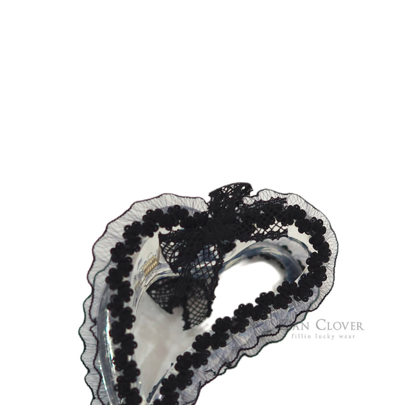 Zan Clover - Korean Children Fashion - #littlefashionista - Lace Heart Hair Clip - 8