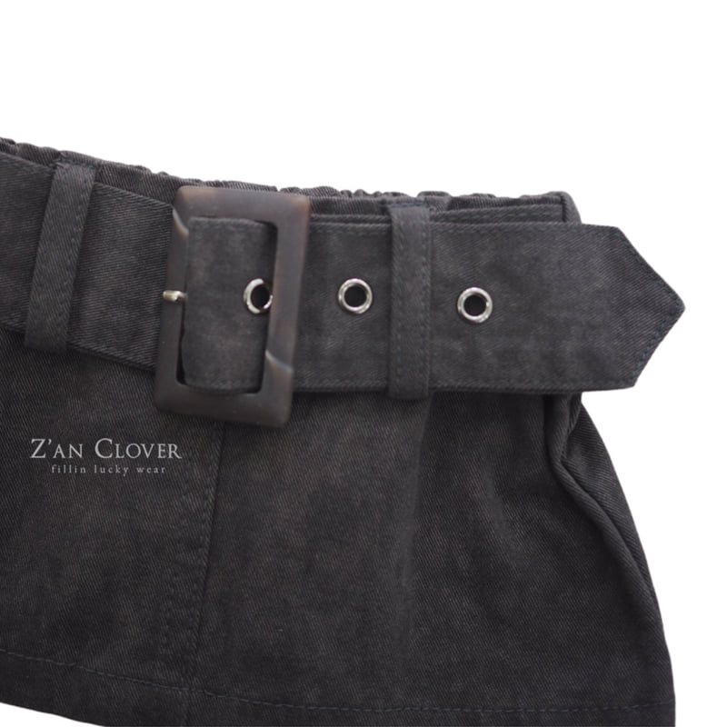 Zan Clover - Korean Children Fashion - #littlefashionista - Wide Belt Skirt - 7