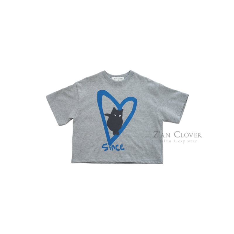 Zan Clover - Korean Children Fashion - #littlefashionista - Cat Heart Tee - 6