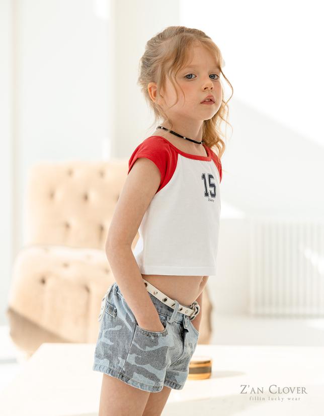Zan Clover - Korean Children Fashion - #Kfashion4kids - Denim Camo Shorts - 4