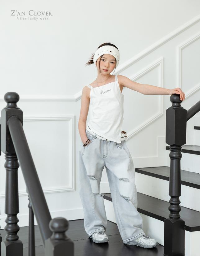 Zan Clover - Korean Children Fashion - #littlefashionista - Awesome Lace Sleeveless Top - 6