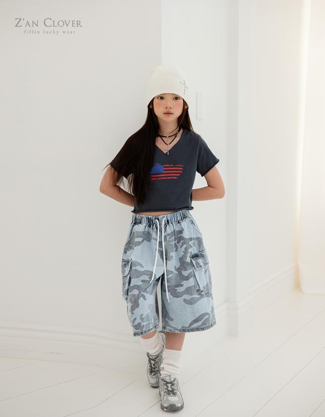 Zan Clover - Korean Children Fashion - #Kfashion4kids - Cargo Camo Denim Bermuda Shorts - 4