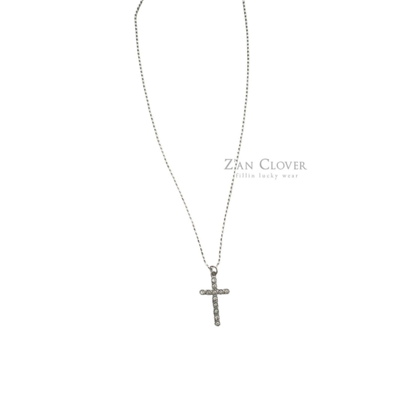 Zan Clover - Korean Children Fashion - #magicofchildhood - Cubic Long Cross Necklace - 2