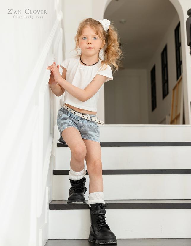 Zan Clover - Korean Children Fashion - #magicofchildhood - Plain Ribbon Tee - 3