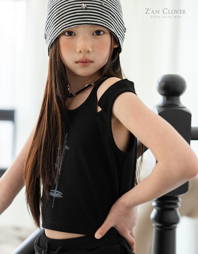 Zan Clover - Korean Children Fashion - #littlefashionista - Unbalanced Slit Tank Top - 4