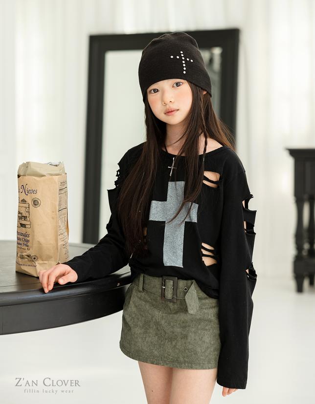 Zan Clover - Korean Children Fashion - #magicofchildhood - Damaged Cross Tee - 10