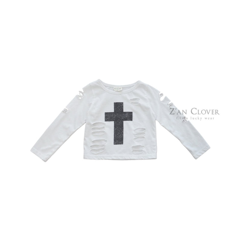 Zan Clover - Korean Children Fashion - #minifashionista - Damaged Cross Tee - 3