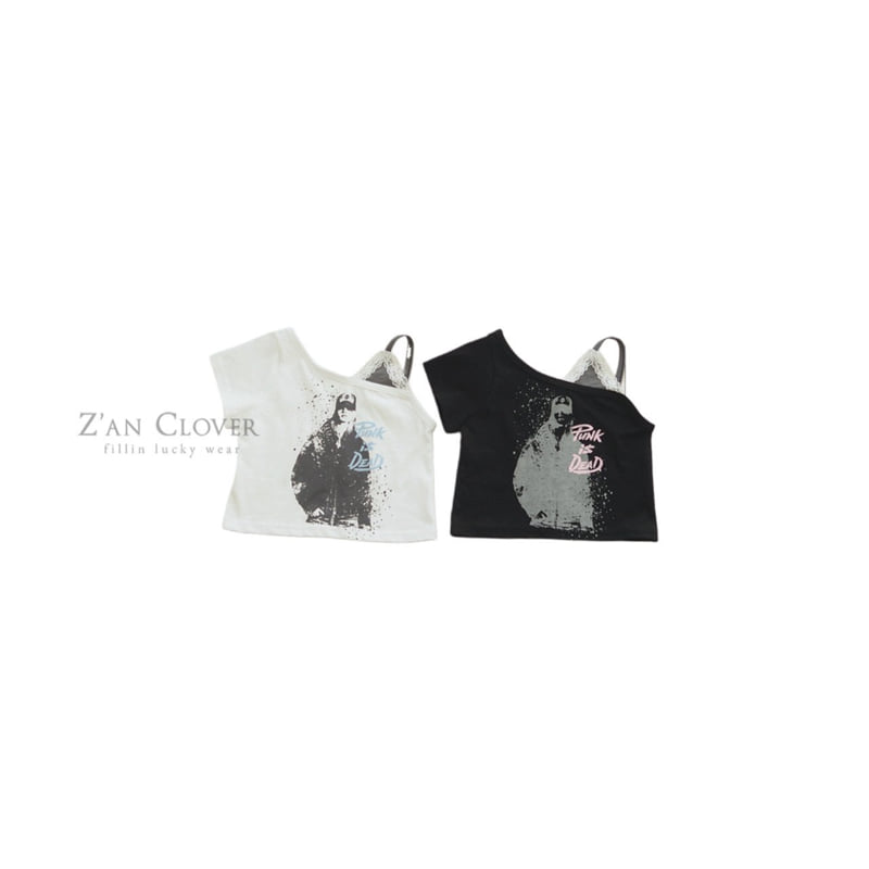 Zan Clover - Korean Children Fashion - #minifashionista - Lace Strap Punk Tee - 2