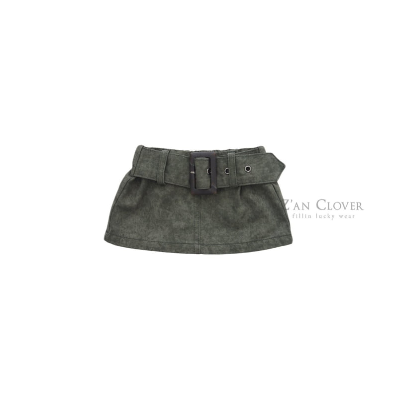 Zan Clover - Korean Children Fashion - #minifashionista - Wide Belt Skirt - 9