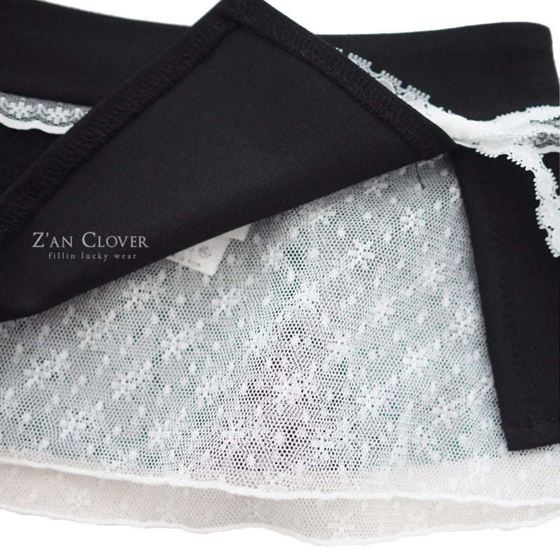 Zan Clover - Korean Children Fashion - #minifashionista - Lace Ribbon Skirt - 11