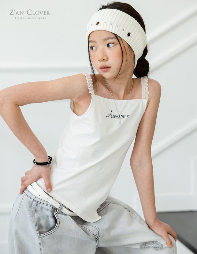 Zan Clover - Korean Children Fashion - #minifashionista - Awesome Lace Sleeveless Top - 8