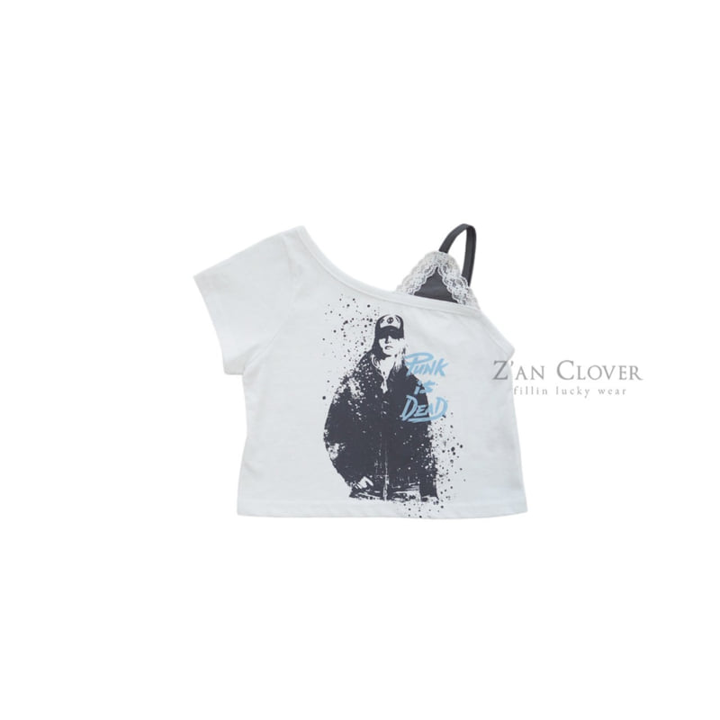 Zan Clover - Korean Children Fashion - #prettylittlegirls - Lace Strap Punk Tee - 3