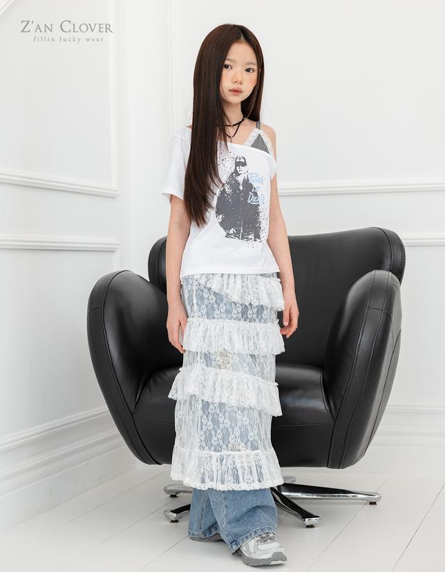 Zan Clover - Korean Children Fashion - #minifashionista - Romantic Lace Skirt - 4