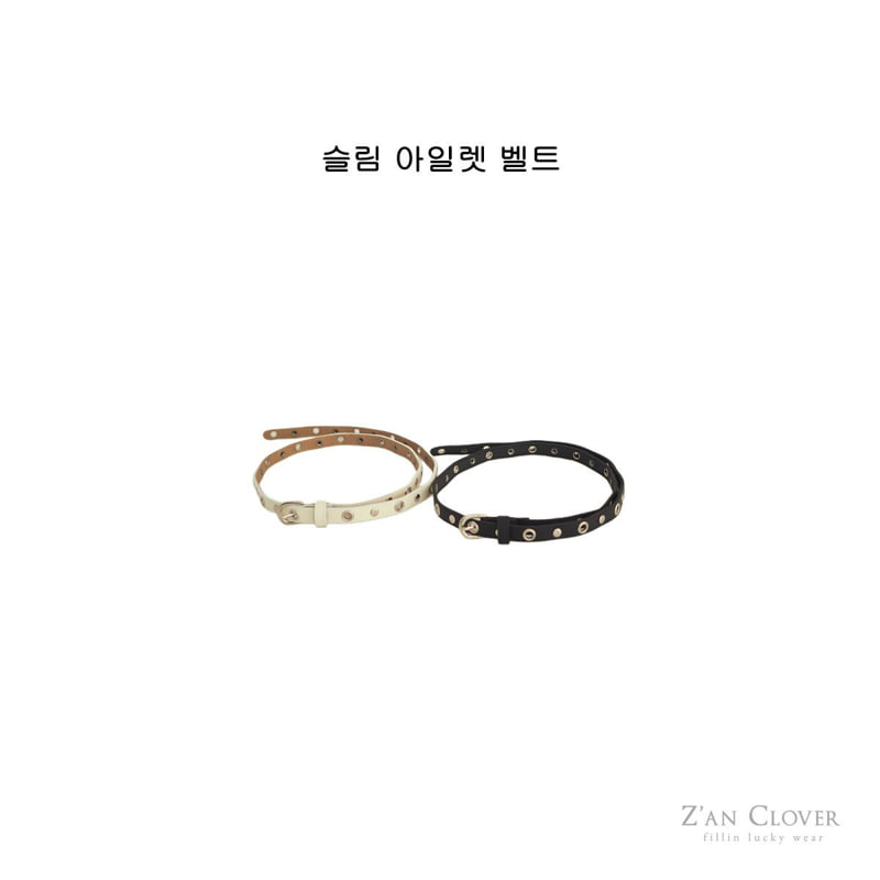 Zan Clover - Korean Children Fashion - #stylishchildhood - Slim Eyelet Belt