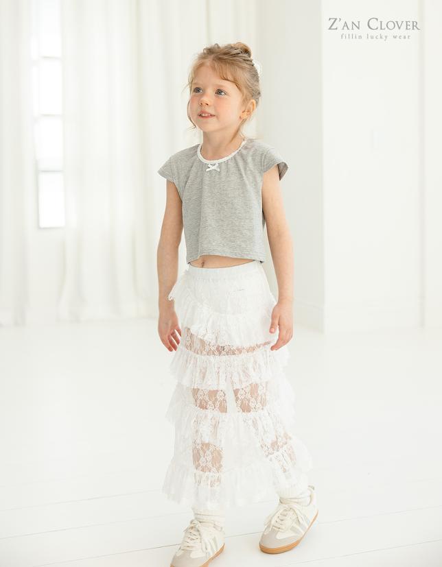 Zan Clover - Korean Children Fashion - #stylishchildhood - Romantic Lace Skirt - 7