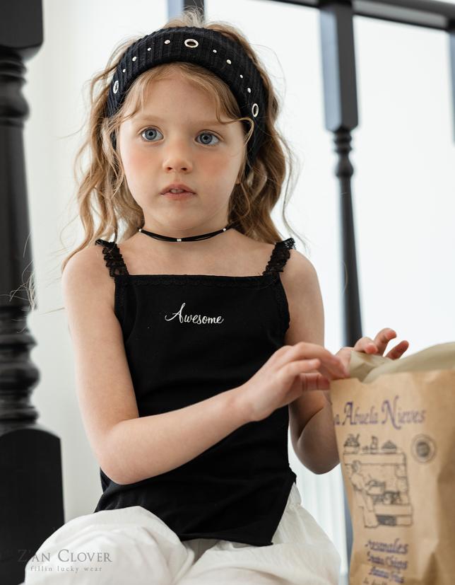 Zan Clover - Korean Children Fashion - #stylishchildhood - Awesome Lace Sleeveless Top - 12