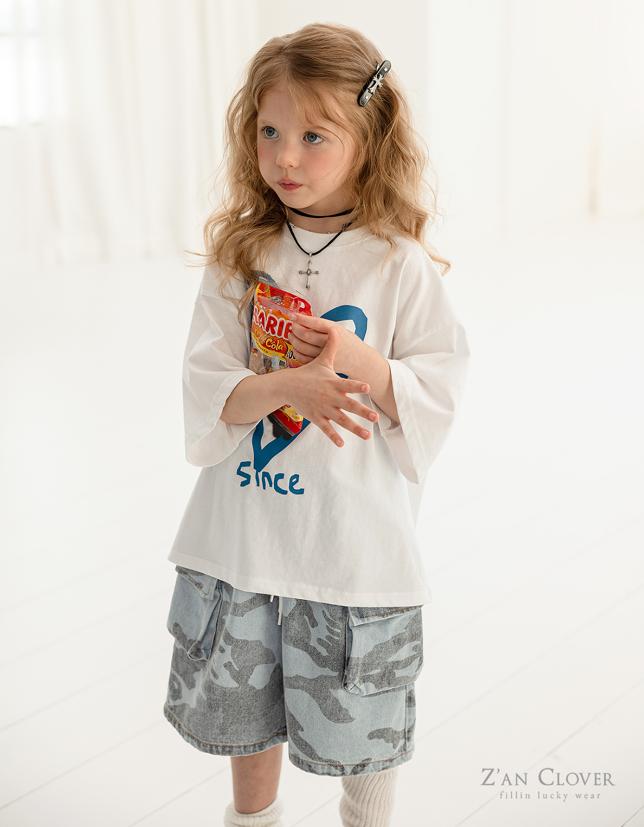 Zan Clover - Korean Children Fashion - #stylishchildhood - Cargo Camo Denim Bermuda Shorts - 10