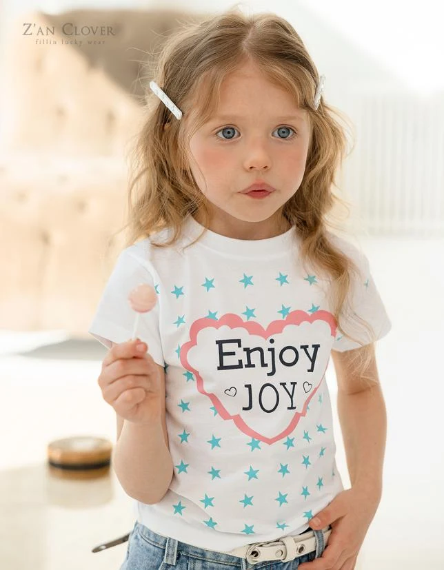 Zan Clover - Korean Children Fashion - #stylishchildhood - Enjoy Heart Tee - 9