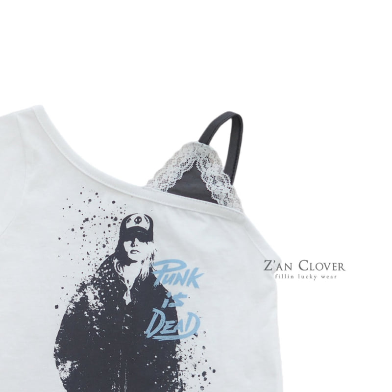 Zan Clover - Korean Children Fashion - #prettylittlegirls - Lace Strap Punk Tee - 4