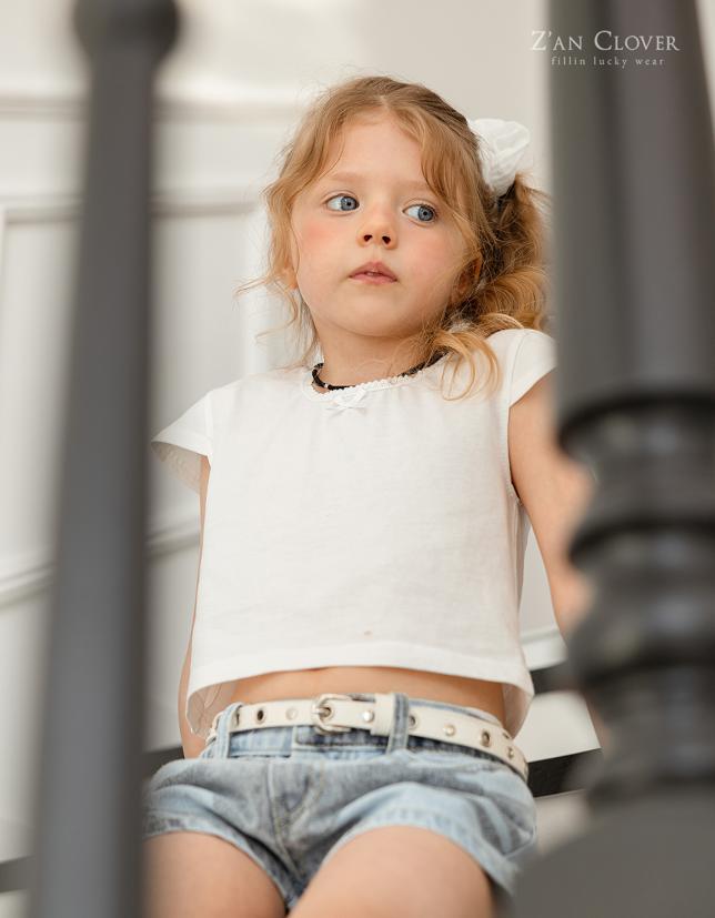 Zan Clover - Korean Children Fashion - #todddlerfashion - Plain Ribbon Tee - 6