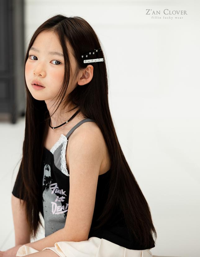Zan Clover - Korean Children Fashion - #todddlerfashion - Lace Strap Punk Tee - 12