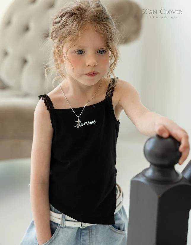 Zan Clover - Korean Children Fashion - #todddlerfashion - Awesome Lace Sleeveless Top - 10