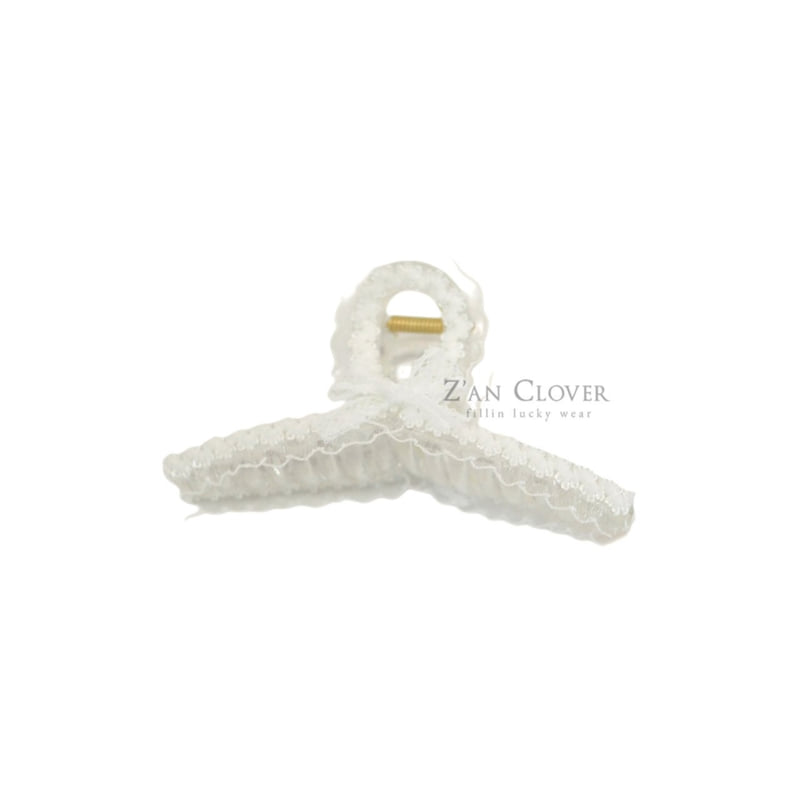 Zan Clover - Korean Children Fashion - #toddlerclothing - Lace Ribbon Hair Clip - 3