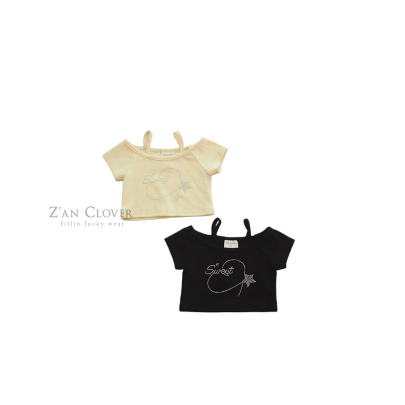 Zan Clover - Korean Children Fashion - #toddlerclothing - Hotfix Star Crop Tee - 2