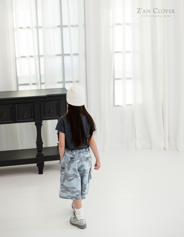 Zan Clover - Korean Children Fashion - #toddlerclothing - Cargo Camo Denim Bermuda Shorts - 9