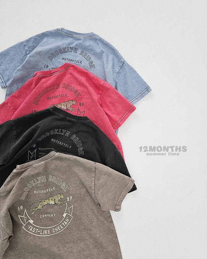 12 Month - Korean Women Fashion - #womensfashion - Good Cheetah Pigment Tee (with Mom)