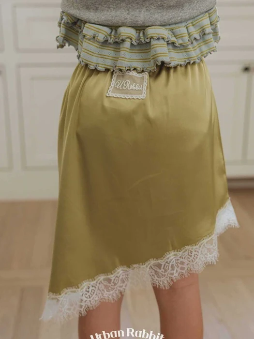 Unbalanced Satin Skirt