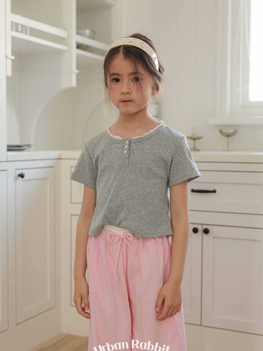 Eyelet Henley Neck Tee