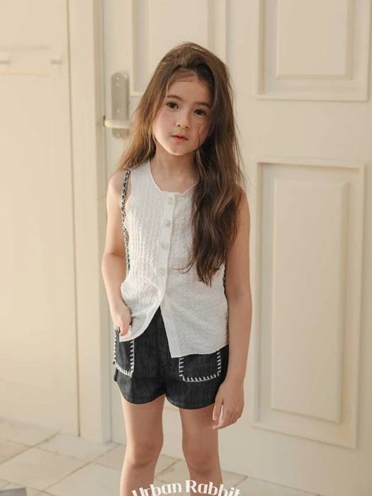 Wrinkle Button Sleeveless