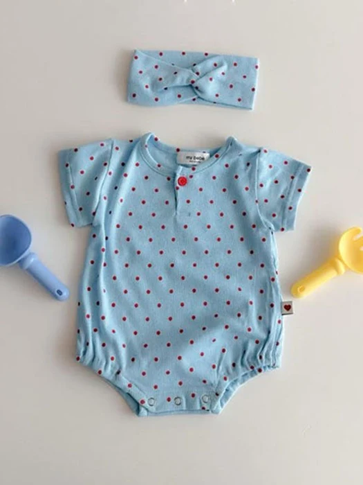 Collar Button Suit Set (with Hairband)