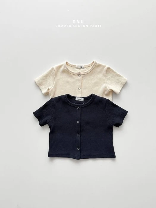 Waffle Short Sleeve Cardigan Waffle Short Sleeve Cardigan