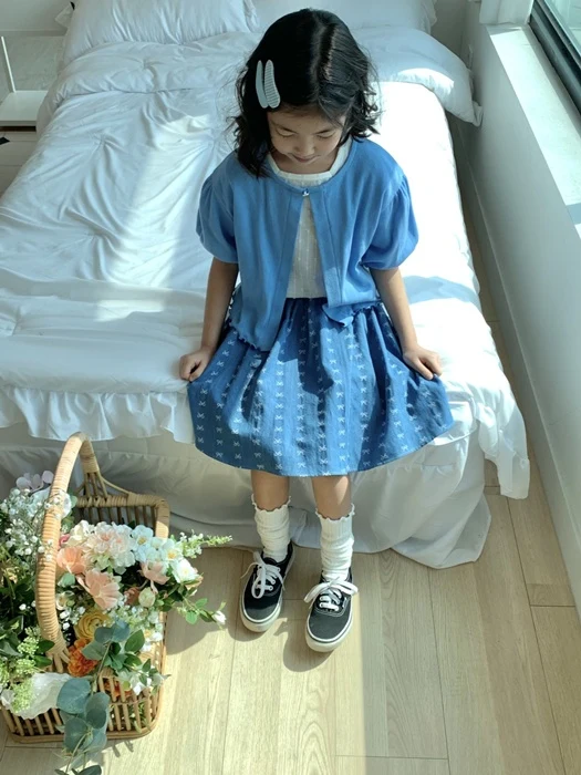 Ribbon Denim Skirt Ribbon Denim Skirt