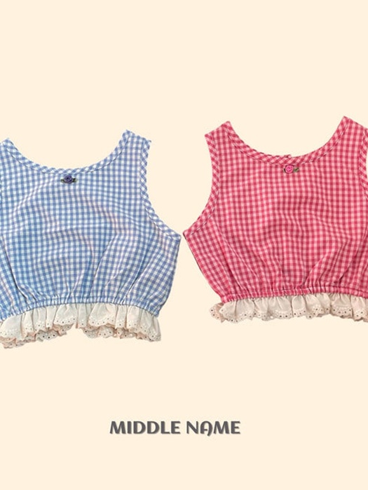 Check Sleeveless Blouse Check Sleeveless Blouse