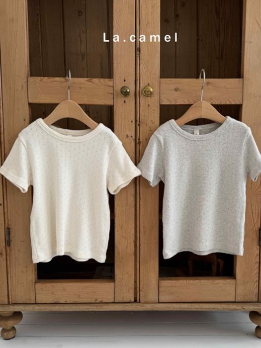 Vanilla Eyelet Short Sleeve Tee