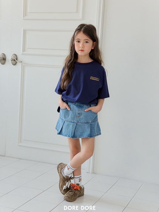 Shirred Denim Skort Shirred Denim Skort