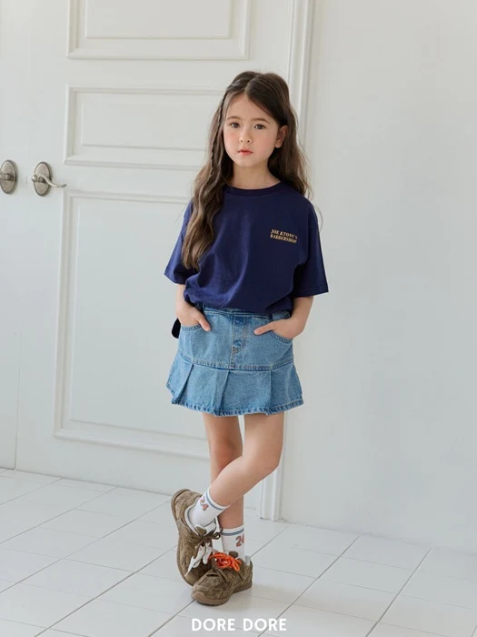 Shirred Denim Skort Shirred Denim Skort