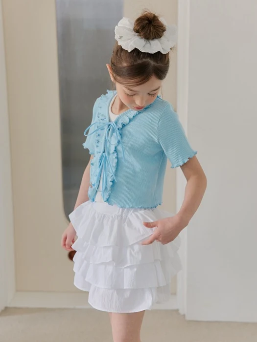 Frill Ribbed Cardigan