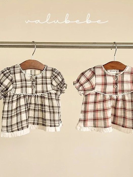 Check Check Puff Blouse