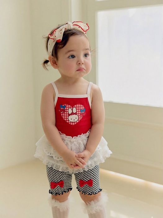 (Bebe) Heart Jacquard Strap Sleeveless
