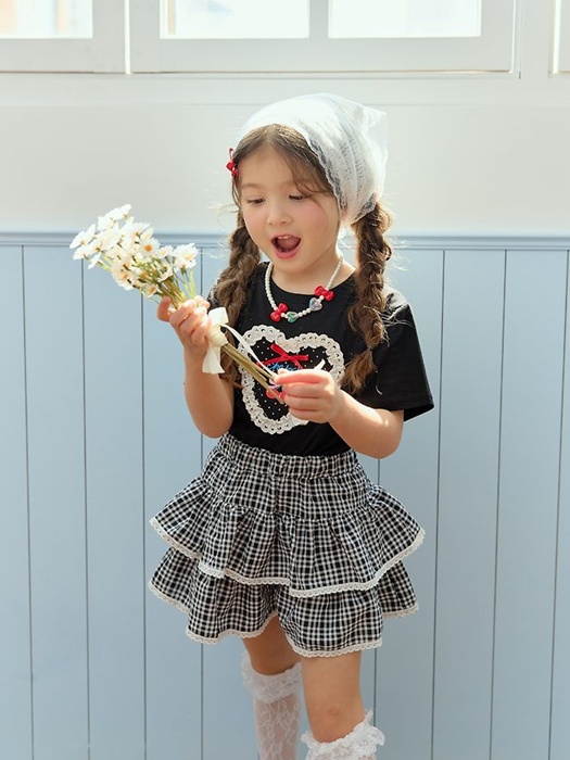 Check Tiered Skort
