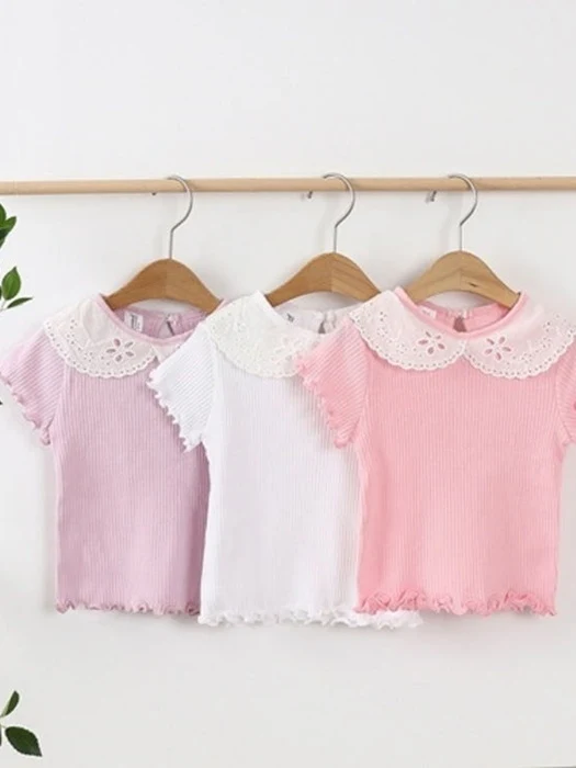 Frill Collar Rib Tee Frill Collar Rib Tee