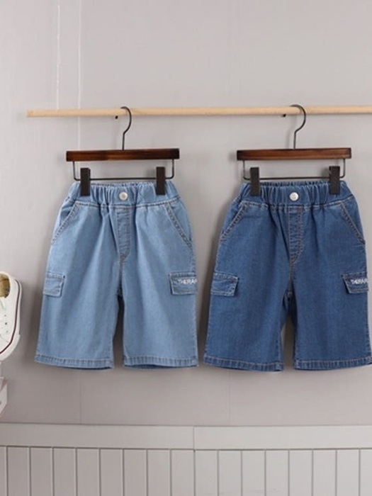 Denim Hood Embroidery Pants