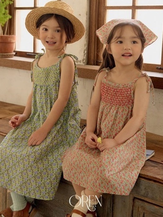 Rose Smocked Strap One-piece Rose Smocked Strap One-piece