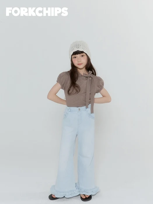 Rose Frill Denim Pants