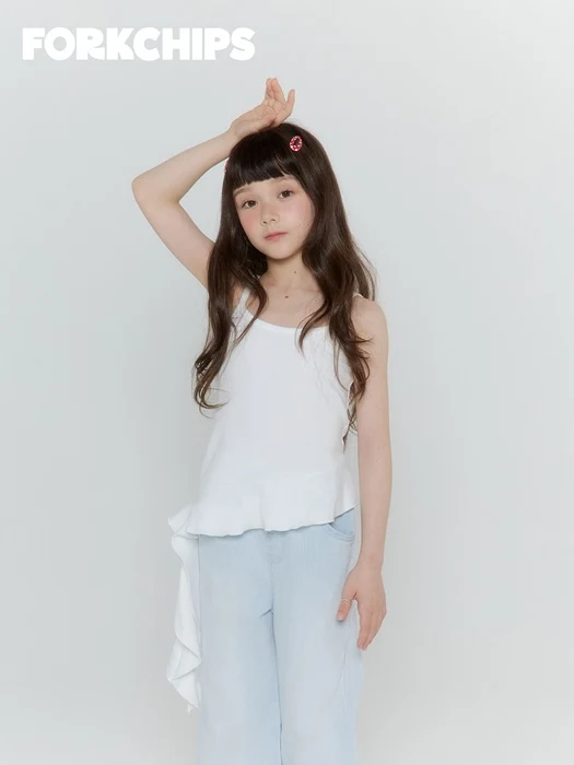 Unbalanced Ruffle Sleeveless Unbalanced Ruffle Sleeveless