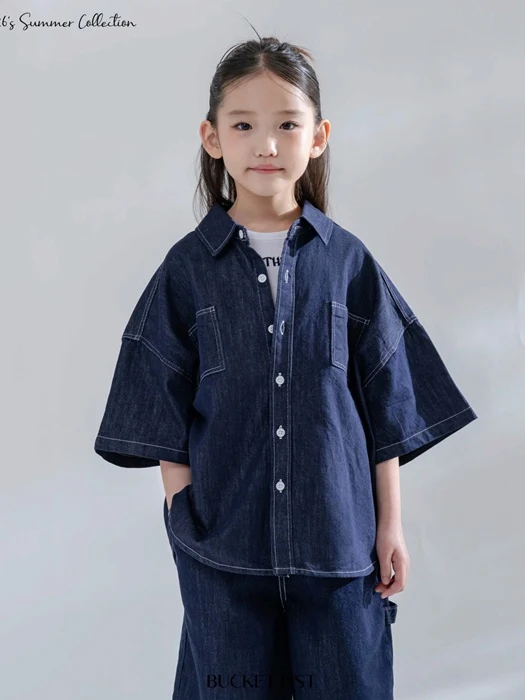 Non-Fade Denim Short Sleeve Shirt Non-Fade Denim Short Sleeve Shirt